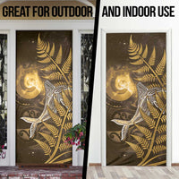 New Zealand Matariki Door Cover Maori Koru With Humpback Whale Gold