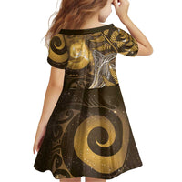 New Zealand Matariki Family Matching Tank Maxi Dress and Hawaiian Shirt Maori Koru With Humpback Whale Gold LT05 - Polynesian Pride