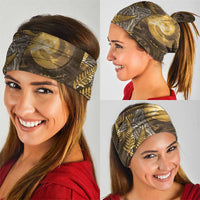 New Zealand Matariki Neck Gaiter Maori Koru With Humpback Whale Gold
