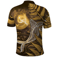 New Zealand Matariki Polo Shirt Maori Koru With Humpback Whale Gold