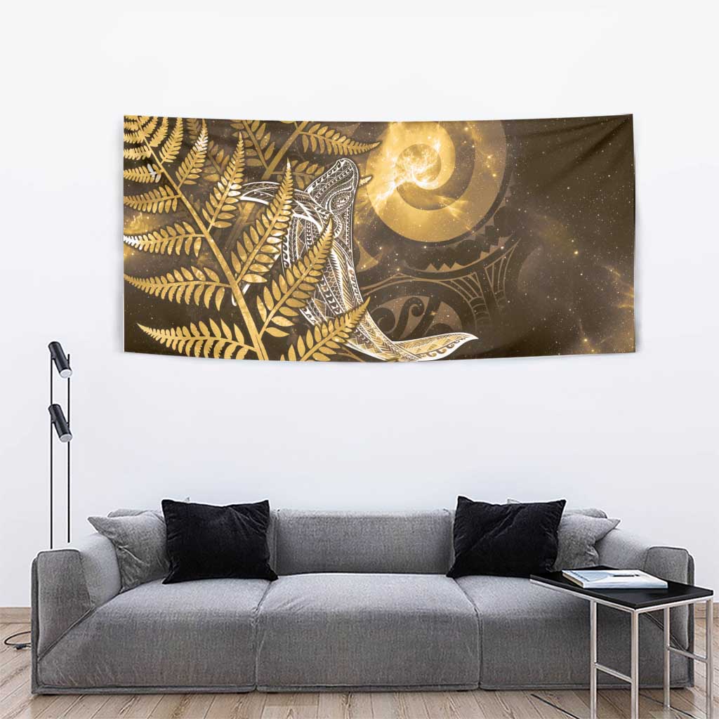 New Zealand Matariki Tapestry Maori Koru With Humpback Whale Gold