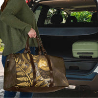 New Zealand Matariki Travel Bag Maori Koru With Humpback Whale Gold