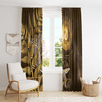 New Zealand Matariki Window Curtain Maori Koru With Humpback Whale Gold