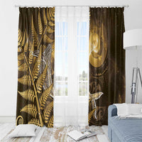 New Zealand Matariki Window Curtain Maori Koru With Humpback Whale Gold