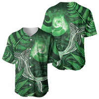 New Zealand Matariki Baseball Jersey Maori Koru With Humpback Whale Green