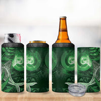 New Zealand Matariki 4 in 1 Can Cooler Tumbler Maori Koru With Humpback Whale Green