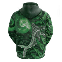 New Zealand Matariki Hoodie Maori Koru With Humpback Whale Green