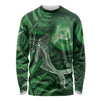 New Zealand Matariki Long Sleeve Shirt Maori Koru With Humpback Whale Green
