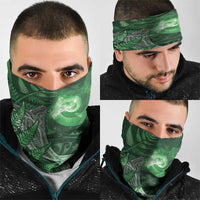 New Zealand Matariki Neck Gaiter Maori Koru With Humpback Whale Green