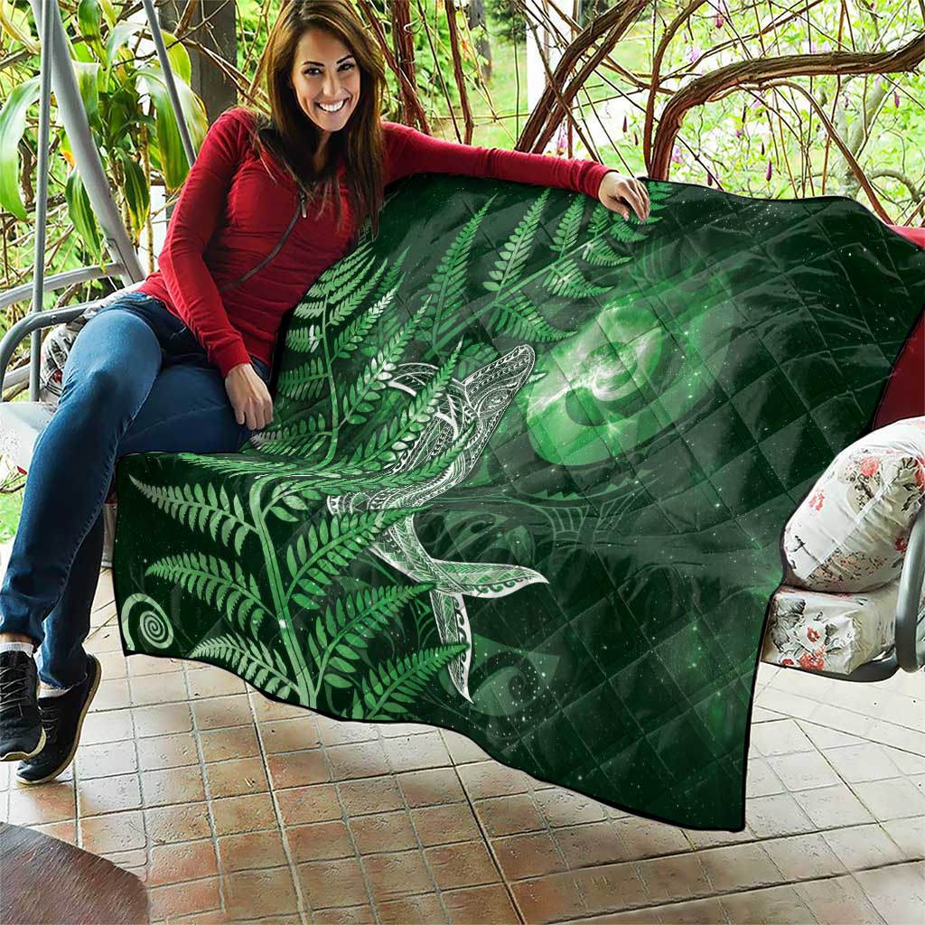 New Zealand Matariki Quilt Maori Koru With Humpback Whale Green