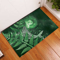 New Zealand Matariki Rubber Doormat Maori Koru With Humpback Whale Green