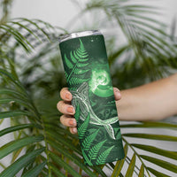 New Zealand Matariki Skinny Tumbler Maori Koru With Humpback Whale Green