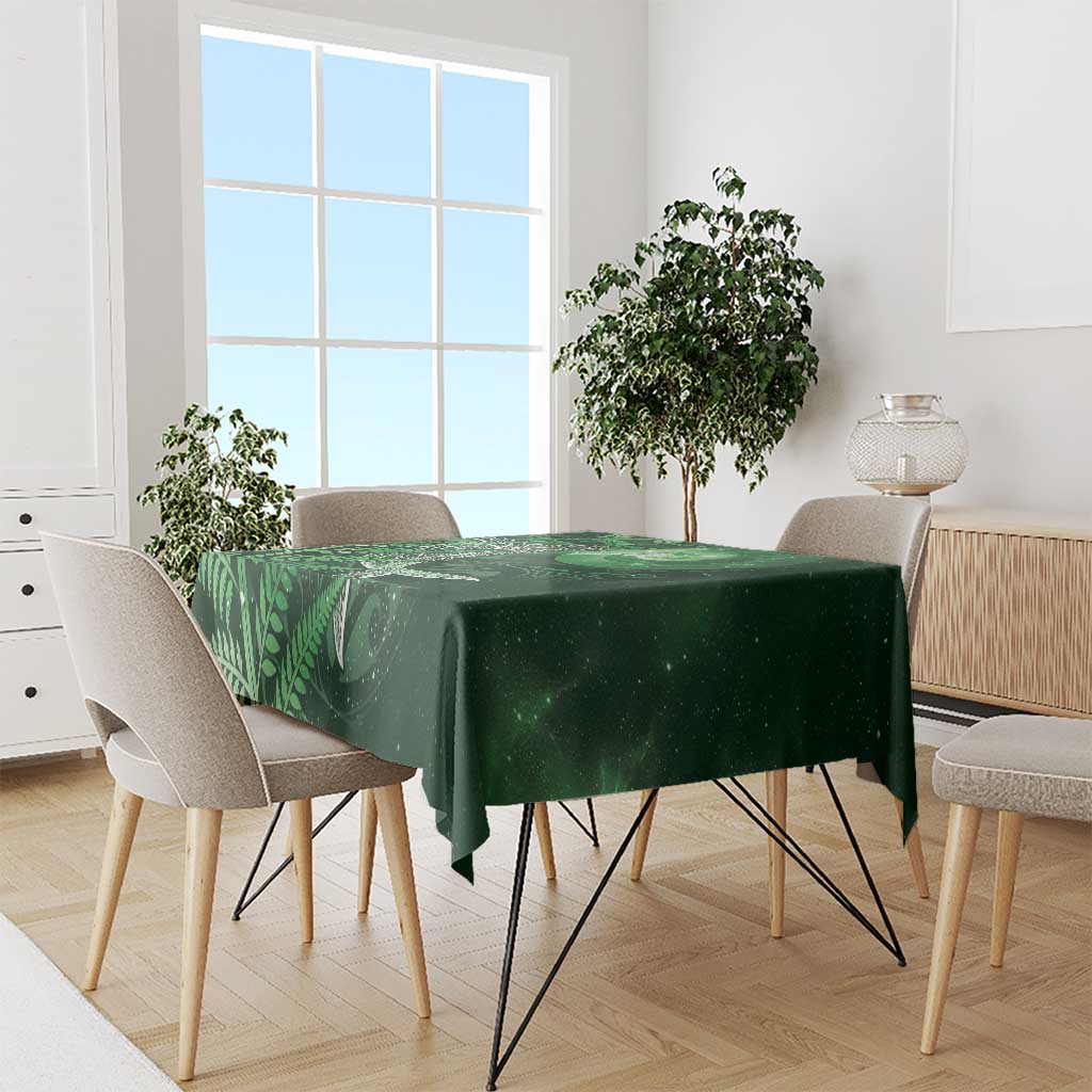 New Zealand Matariki Tablecloth Maori Koru With Humpback Whale Green