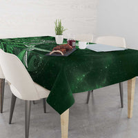 New Zealand Matariki Tablecloth Maori Koru With Humpback Whale Green