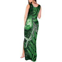 New Zealand Matariki Tank Maxi Dress Maori Koru With Humpback Whale Green