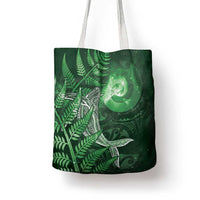 New Zealand Matariki Tote Bag Maori Koru With Humpback Whale Green