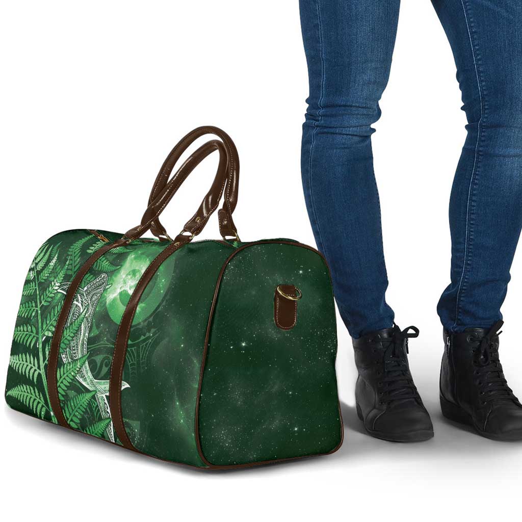 New Zealand Matariki Travel Bag Maori Koru With Humpback Whale Green