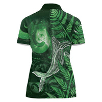 New Zealand Matariki Women Polo Shirt Maori Koru With Humpback Whale Green
