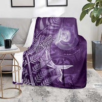New Zealand Matariki Blanket Maori Koru With Humpback Whale Purple