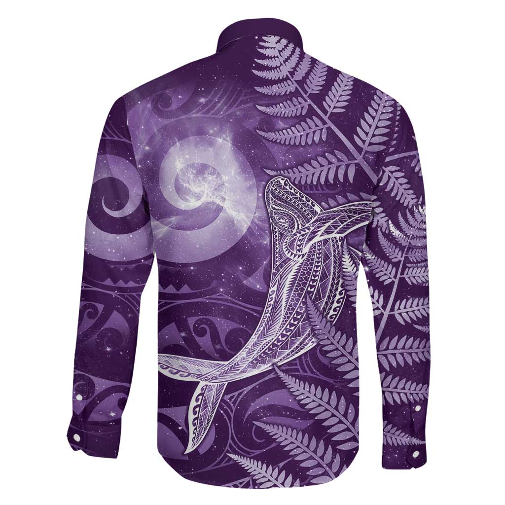 New Zealand Matariki Family Matching Mermaid Dress and Hawaiian Shirt Maori Koru With Humpback Whale Purple LT05 - Polynesian Pride