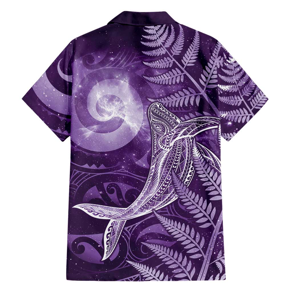 New Zealand Matariki Family Matching Tank Maxi Dress and Hawaiian Shirt Maori Koru With Humpback Whale Purple LT05 - Polynesian Pride