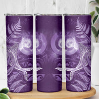 New Zealand Matariki Skinny Tumbler Maori Koru With Humpback Whale Purple LT05 - Polynesian Pride