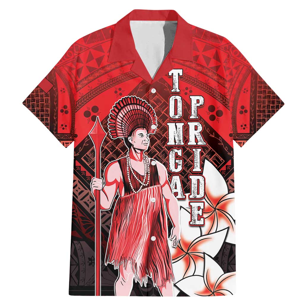 The First King Of Tonga Family Matching Mermaid Dress and Hawaiian Shirt Tongan Pride LT05 Dad's Shirt - Short Sleeve Red - Polynesian Pride