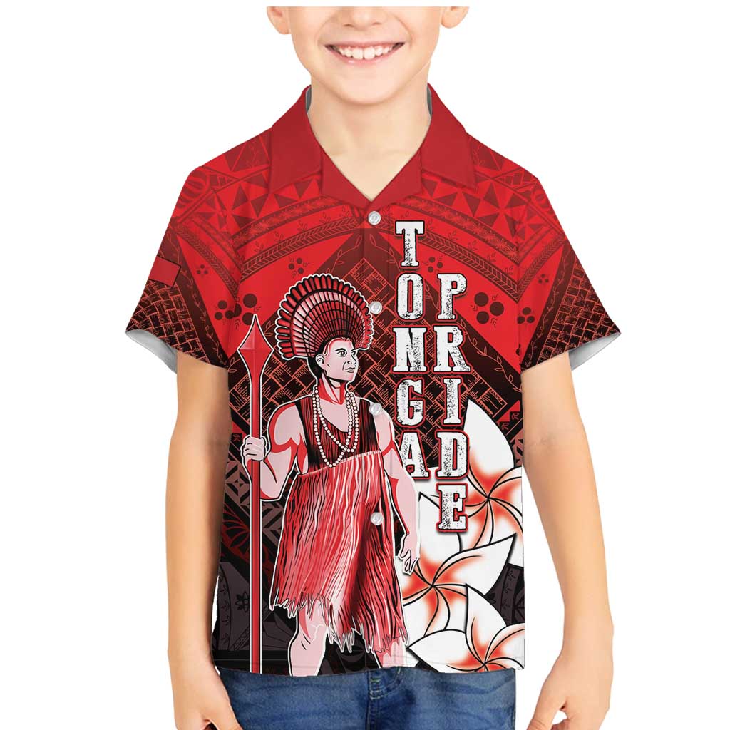 The First King Of Tonga Family Matching Mermaid Dress and Hawaiian Shirt Tongan Pride LT05 Son's Shirt Red - Polynesian Pride