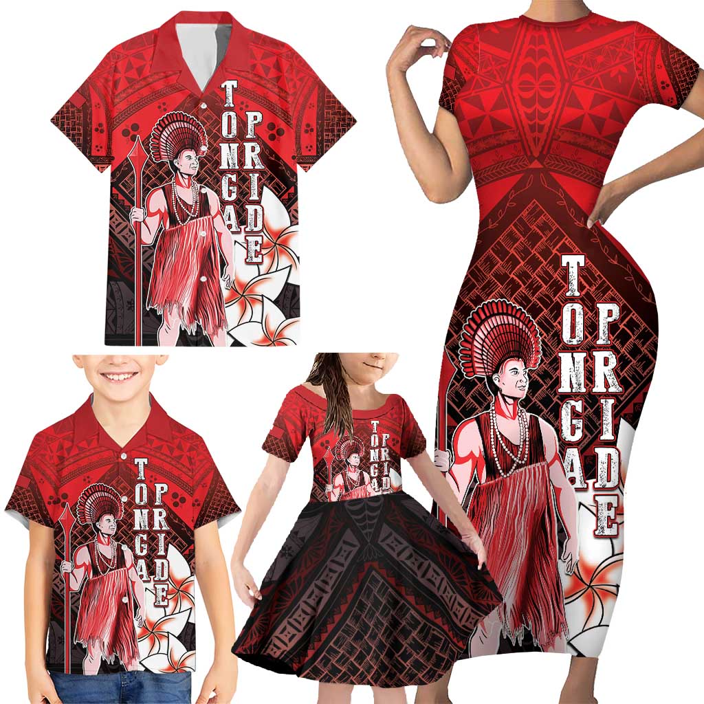 The First King Of Tonga Family Matching Short Sleeve Bodycon Dress and Hawaiian Shirt Tongan Pride LT05 - Polynesian Pride