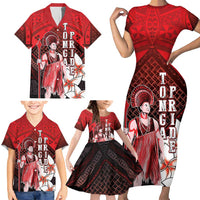 The First King Of Tonga Family Matching Short Sleeve Bodycon Dress and Hawaiian Shirt Tongan Pride LT05 - Polynesian Pride