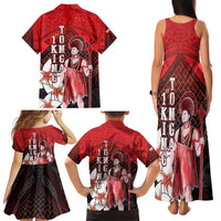 The First King Of Tonga Family Matching Tank Maxi Dress and Hawaiian Shirt Tongan Pride LT05 - Polynesian Pride