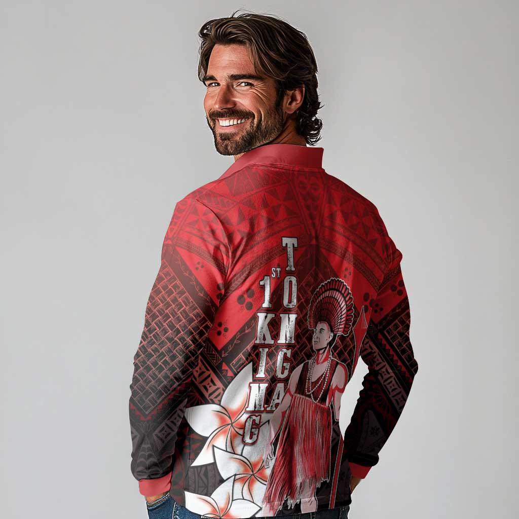 The First King Of Tonga Long Sleeve Polo Shirt Tongan Pride