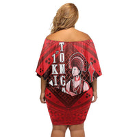 The First King Of Tonga Off Shoulder Short Dress Tongan Pride