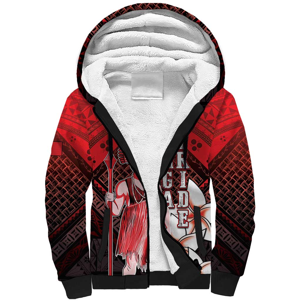 The First King Of Tonga Sherpa Hoodie Tongan Pride LT05 Unisex Red - Polynesian Pride