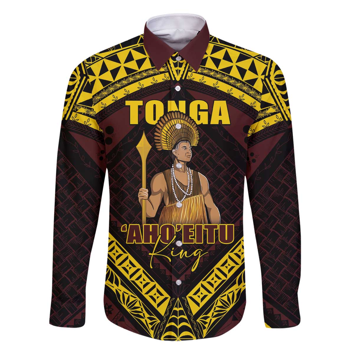 Tonga First King Family Matching Off The Shoulder Long Sleeve Dress and Hawaiian Shirt Ahoeitu Know Your Roots