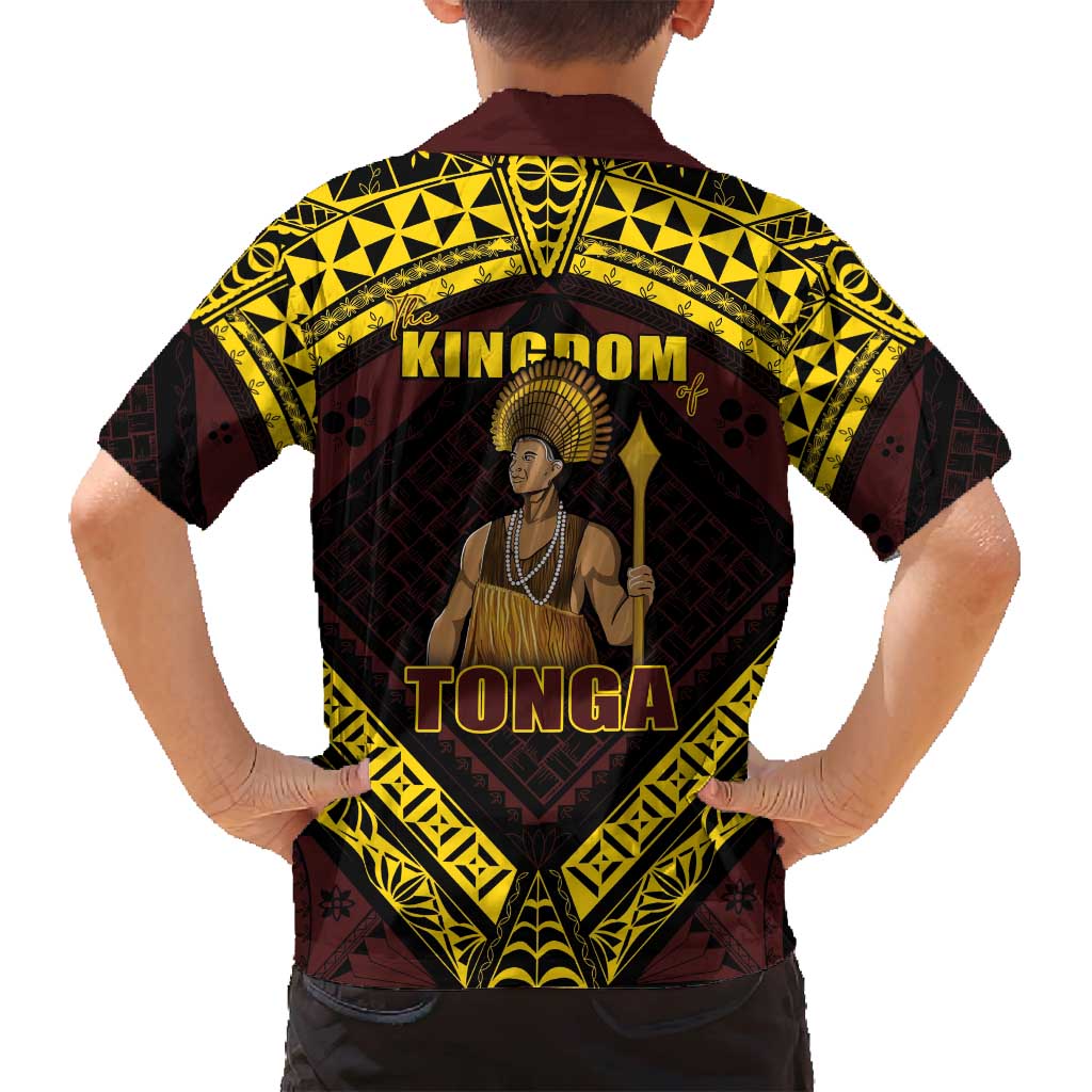 Tonga First King Family Matching Off Shoulder Short Dress and Hawaiian Shirt Ahoeitu Know Your Roots