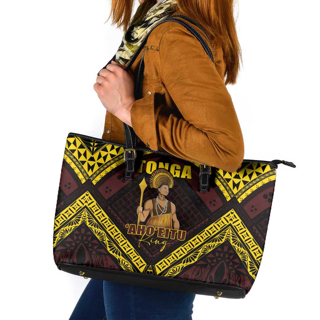 Tonga First King Leather Tote Bag Ahoeitu Know Your Roots