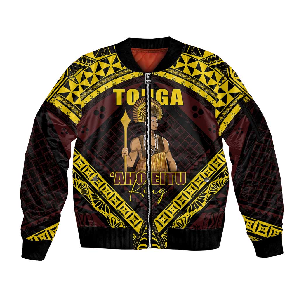 Tonga First King Sleeve Zip Bomber Jacket Ahoeitu Know Your Roots