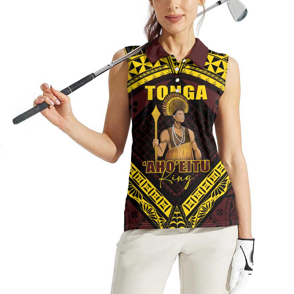 Tonga First King Women Sleeveless Polo Shirt Ahoeitu Know Your Roots