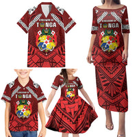 Tonga Emancipation Day Family Matching Puletasi and Hawaiian Shirt Tongan Kupesi Pattern