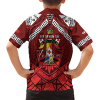 Tonga Emancipation Day Family Matching Short Sleeve Bodycon Dress and Hawaiian Shirt Tongan Kupesi Pattern