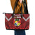 Tonga Emancipation Day Leather Tote Bag Tongan Kupesi Pattern