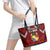 Tonga Emancipation Day Leather Tote Bag Tongan Kupesi Pattern
