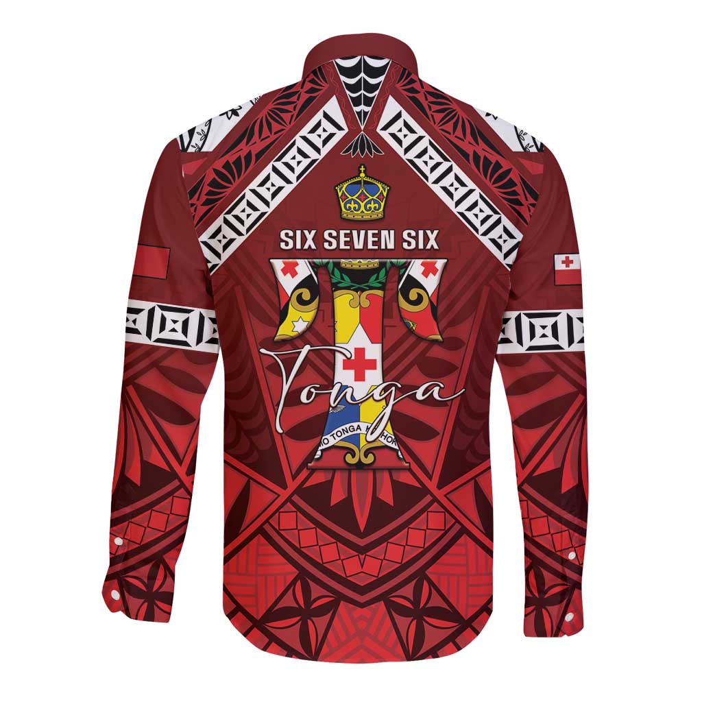Tonga Emancipation Day Long Sleeve Button Shirt Tongan Kupesi Pattern