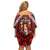 Tonga Emancipation Day Off Shoulder Short Dress Tongan Kupesi Pattern
