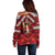Tonga Emancipation Day Off Shoulder Sweater Tongan Kupesi Pattern