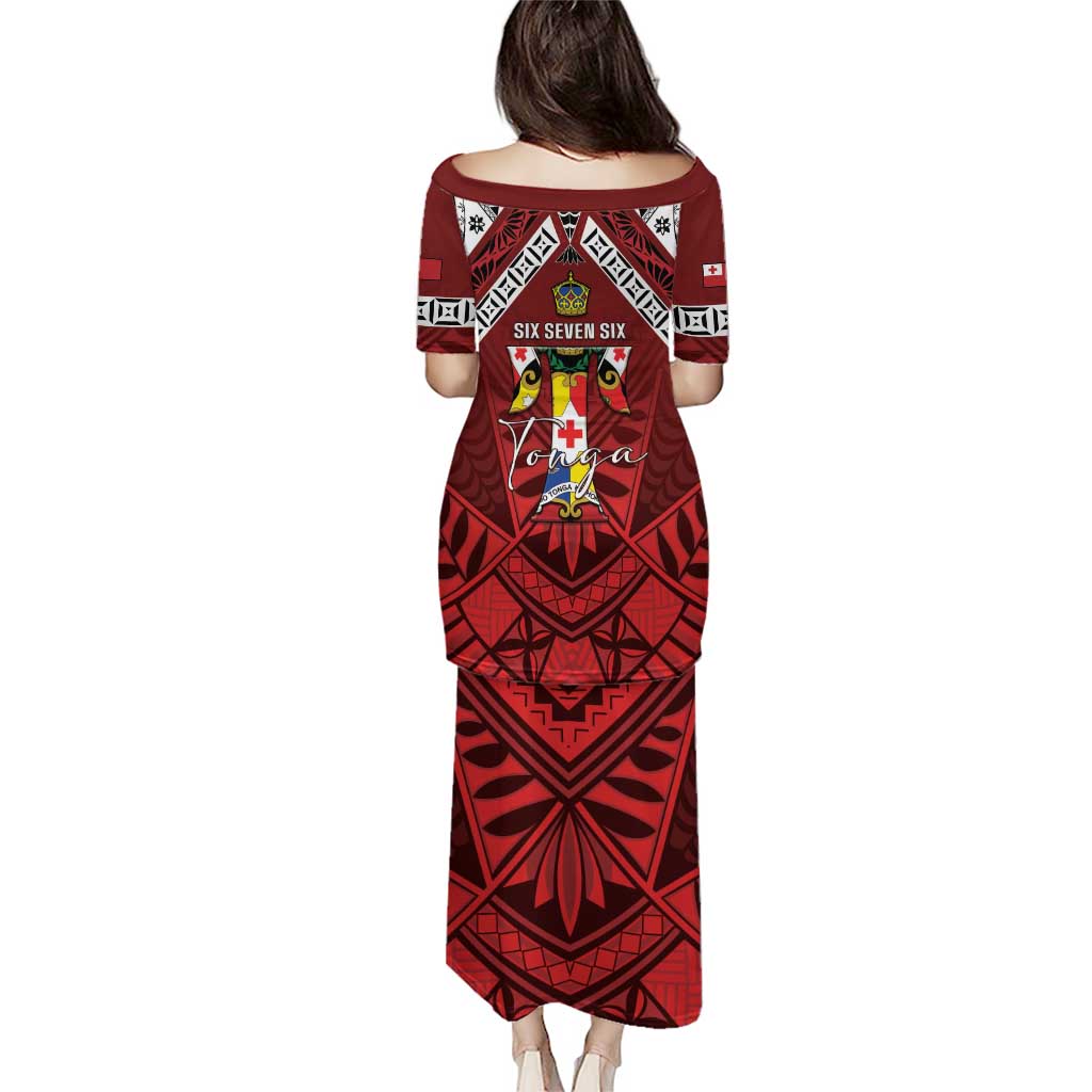 Tonga Emancipation Day Puletasi Tongan Kupesi Pattern