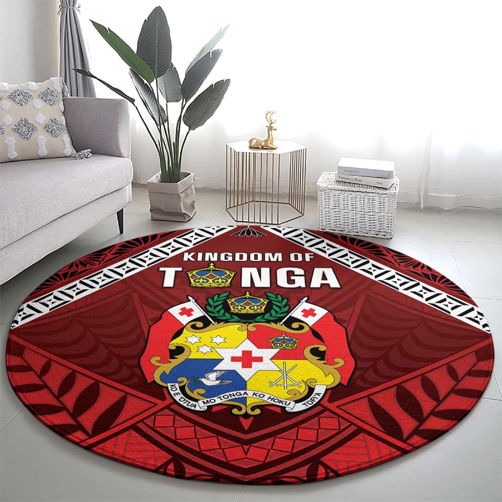 Tonga Emancipation Day Round Carpet Tongan Kupesi Pattern