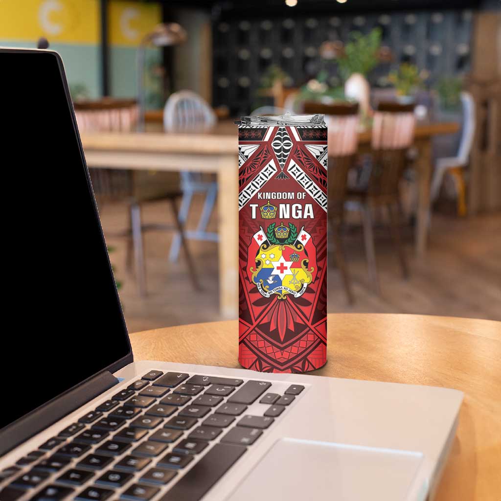 Tonga Emancipation Day Skinny Tumbler Tongan Kupesi Pattern