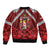 Tonga Emancipation Day Sleeve Zip Bomber Jacket Tongan Kupesi Pattern